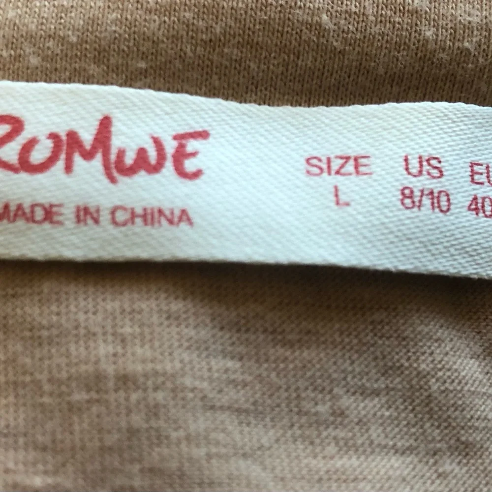 Romwe T Shirt Size Large Brown Stretch Tarot Death Cotton Blend Graphic Print - Picture 6 of 10